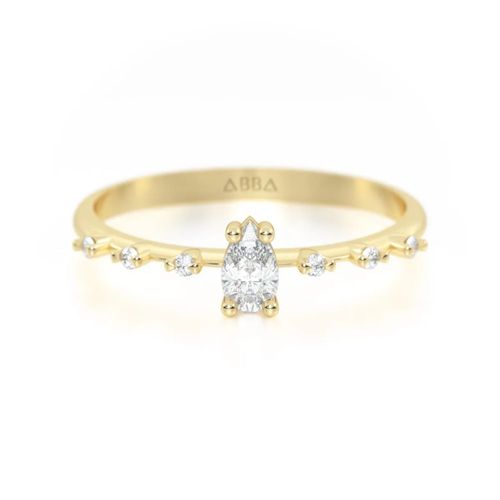 Anillo de promesa Demi 14K Oro Amarillo Abba Joyas