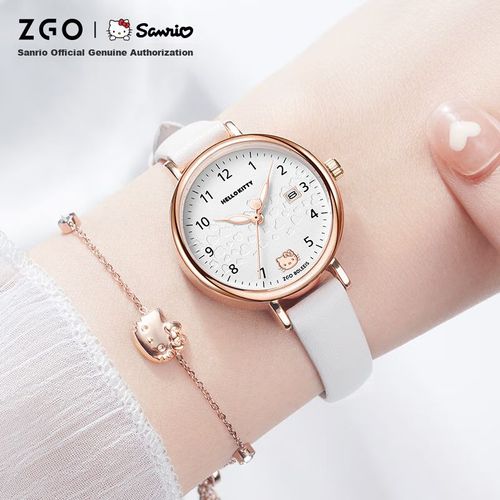 Reloj Zgo Hello Kitty Para Mujeres Con Calendario Y Resistencia Al Agua
