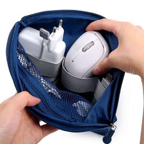 Organizador De Viaje Para Gadgets De Nylon 22X15X3.5Cm
