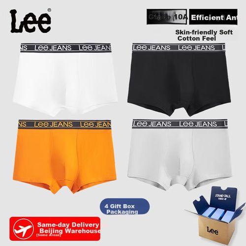 Boxers Lee De Algodón 4Pzas Para Hombre