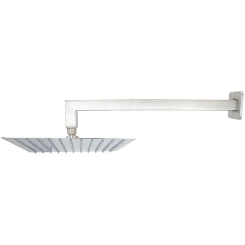 Regadera Cuadrada de 25cm Satinada con Brazo Cuadrado