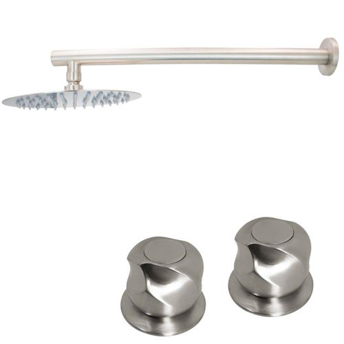 Regadera Redonda 20cm Satinada con Brazo Maneral Q3STN