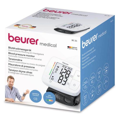 Monitor de presión arterial de Muñeca BC21 con Indicador de Voz