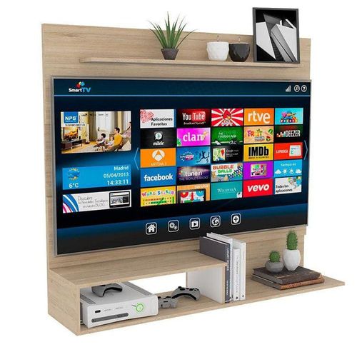 Panel de Tv Ascher, Color Beige y Blanco