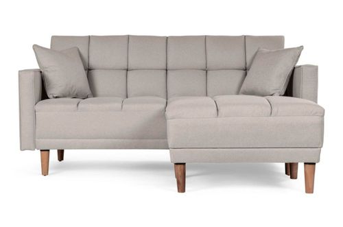 Sala Modular Makora Reversible De Lino Gris Claro Modelo Mykolo