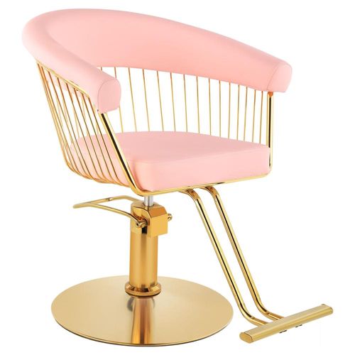 Silla Gold Circular Estetica Spa Ajustable Giro 360 Rosa