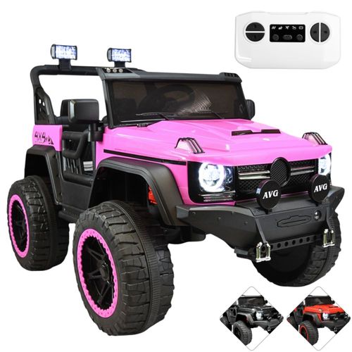 Montable Eléctrico Camioneta 4x4 para Niños Luz Sonido Bluetooth Control Remoto 12v - Rosa