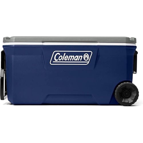 HIELERA COLEMAN 100 QT CON RUEDA AZUL TAPA