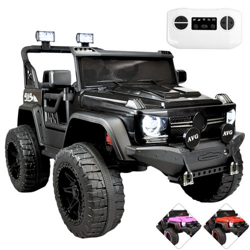 Montable Eléctrico Camioneta 4x4 para Niños Luz Sonido Bluetooth Control Remoto 12v - Negro