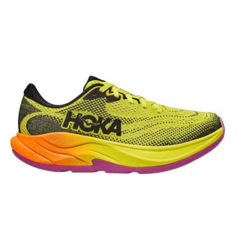 Tenis HOKA Rincon 4 color amarillo, exterior malla 100% y suela de espuma de poliuretano 100%