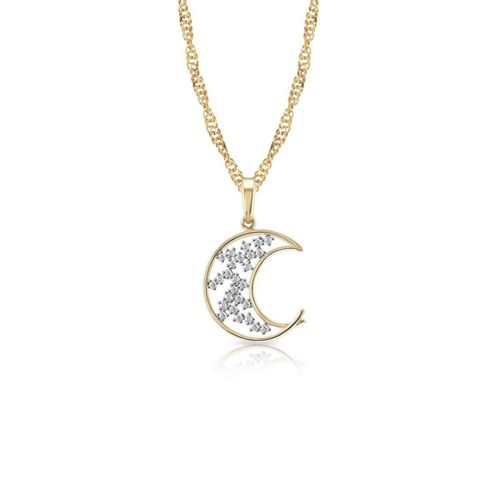 Dije Luna Astral Con Cadena 10k Abba Joyas