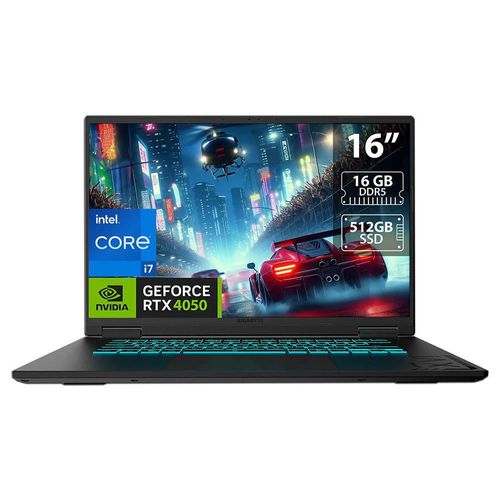 Laptop Gigabyte Gaming A16: Intel Core i7 13620H , RAM 16GB DDR5, SSD 512GB, Pantalla 16" LED 165Hz,  GeForce RTX 4050 6 GB GDDR6, S.O. Windows 11H