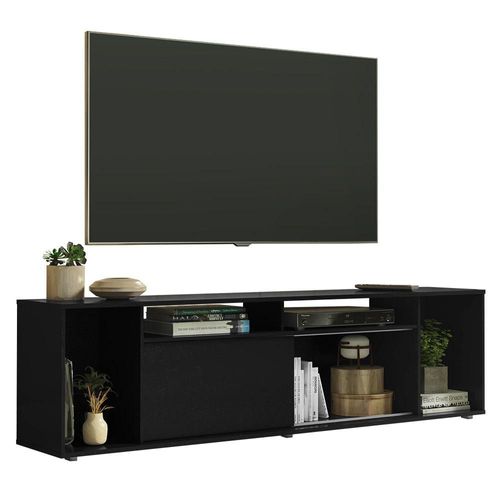Mueble Mesa Para Tv Rack Madesa 5 Espacios Hasta 80 Negro 03