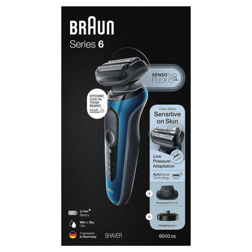 Afeitadora eléctrica Braun Series 6 6040cs Wet & Dry Blue