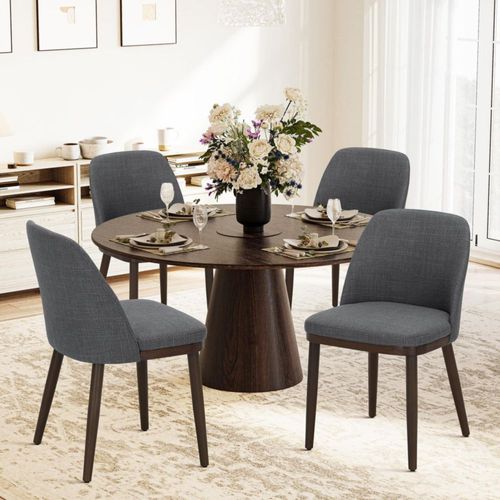 Sillas de comedor Colamy modernas tapizadas 4 unidades color gris claro