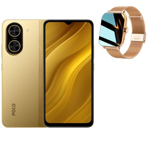 Combo Xiaomi POCO C71 4 GB RAM 128 GB ROM Dorado con Smartwatch Y13