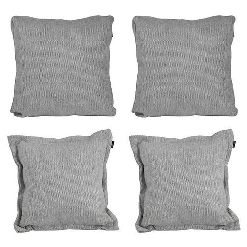 Set de 4 Cojines 2 Cuadrados Kappa + 2 Cuadrados Grandes Zita Dicasa Plata RGH