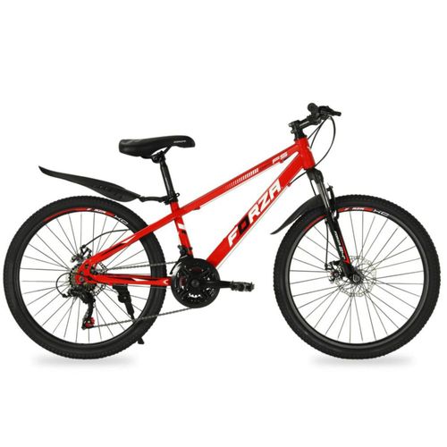 Bicicleta FORZA Montaña COSMIC R24 21V. Hombre FS Frenos Doble Disco Mecanico Acero Rojo/Negro Talla:UN