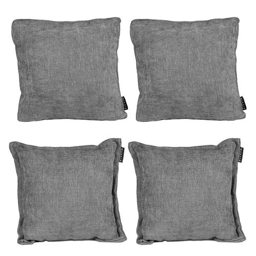 Set de 4 Cojines Kappa Zita (2 Cuadrados + 2 Cuadrados Grandes) Dicasa Gris Oscuro RGH
