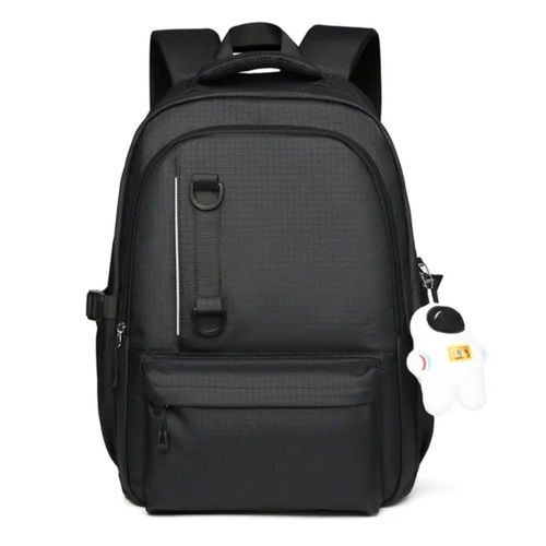 Mochila Escolar Impermeable Con Colgante Astronauta Color Negro