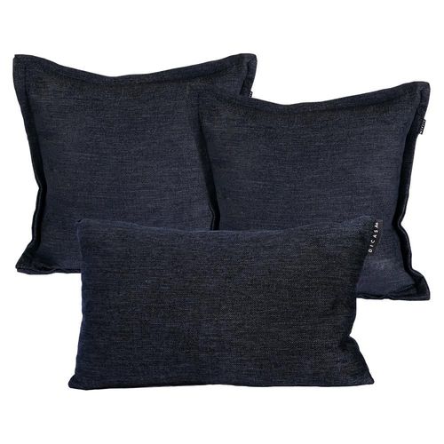 Set de 3 Cojines Kappa Delta (2 Cuadrados + 1 Rectangular) Dicasa Azul RGH