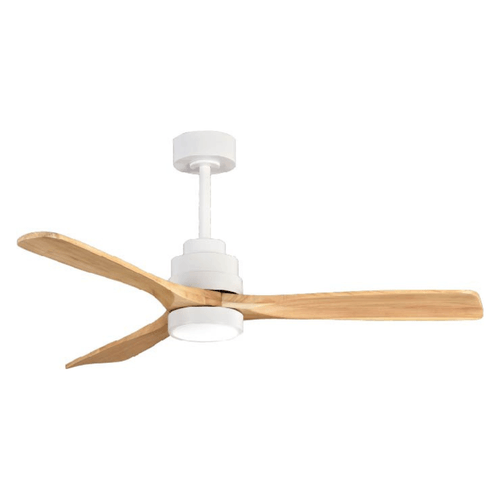 Ventilador decorativo 52" / luz LED de 18W integrada y control de 6 vel. Mod. Viena Blanco-Natural