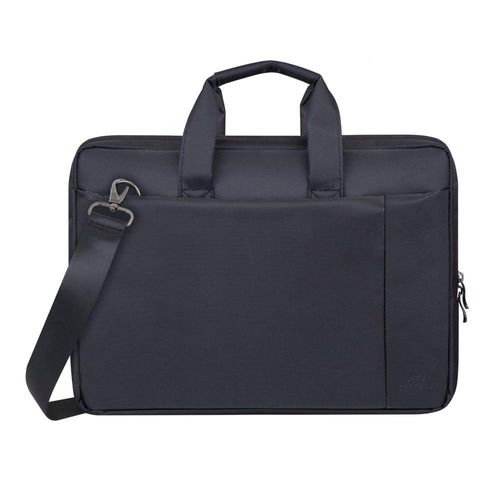 Portafolio Slim Negro para MacBook Pro o Laptop 15.6" hecho de Tela Ultra-Resistente, espacio p/Tablet, Telefono y Documentos, Asas Acojinadas
