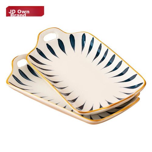 Set de platos rectangular con estampado 12" 2pzas