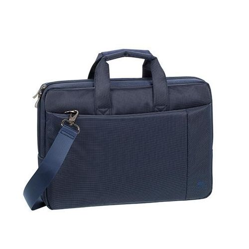 Maletín Ejecutivo Azul para 13 o 14", Bolsillo Externo p/Tablet, Bolsillo Frontal c/Panel Organizador, Asas Acojinadas, Correa al Hombro Ajustable