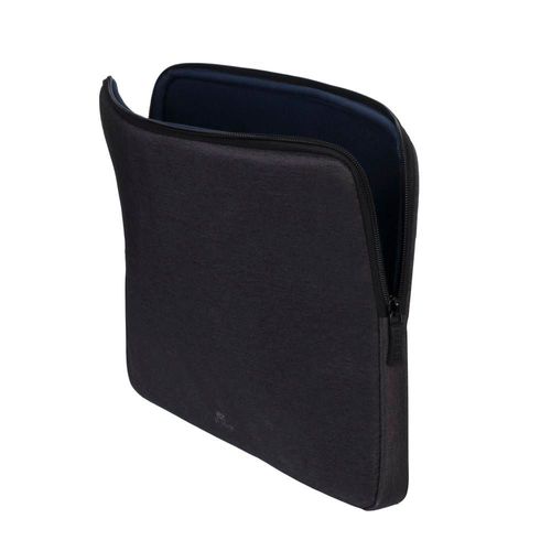 Funda Negra para Laptop hasta 14". Fabricada con RPET Ecológico Reciclado, Resistente al Agua, Doble Cierre, Protección contra Golpes Accidentales