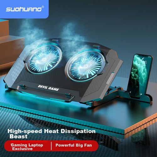Base de Enfriamiento SUOHUANG SH(SSRO)020S1 15.6"-17.3" Luz Fría Azul/Roja