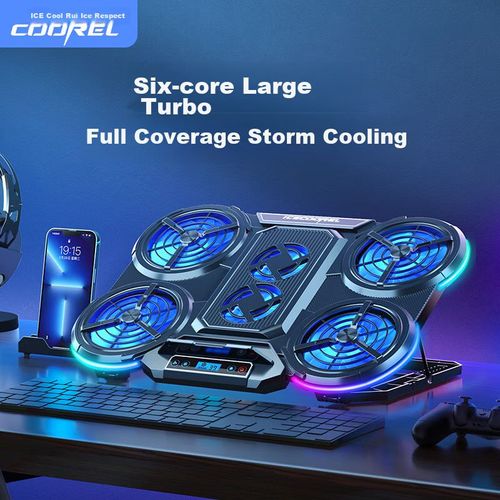 Soporte de Enfriamiento ICE COOREL Q6 Ajustable RGB 12-18"