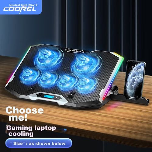 Pad de Enfriamiento ICE COOREL K9 21" Negro con Ventilador RGB