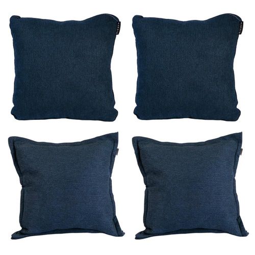 Set de 4 Cojines 2 Cuadrados Kappa + 2 Cuadrados Grandes Zita Dicasa Azul Oscuro RGH