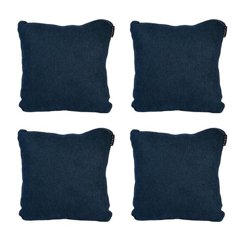 Set de 4 Cojines Cuadrado Grande Dicasa Zita Azul Oscuro RGH