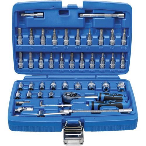 JUEGO AUTOCLE DADOS CON MATRACA 1/4 | 46 PZ | BGS 2146