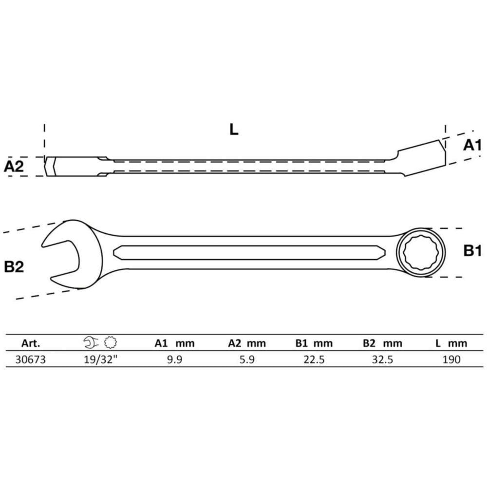 LLAVE COMBINADA 19/32 | BGS 30673