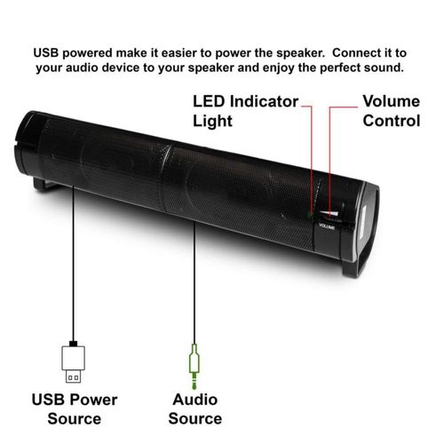 Barra De Sonido Con Bocina Connectland Cl-Spk20037 Con Alimentación Usb
