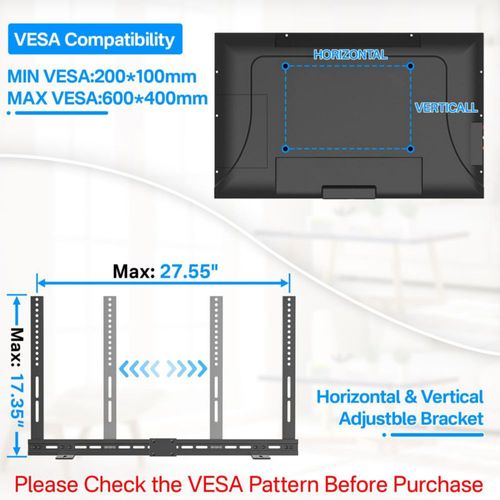 Soportes De Tv Con Barra De Sonido Duraderos Para Samsung/Lg/Sony/Vizio