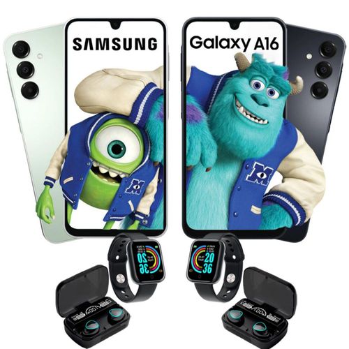 Combo 2 Samsung Galaxy A16 128GB 4GB RAM Negro y Verde Super AMOLED, 90 Hz con Smartwatch + Audífono inalámbrico