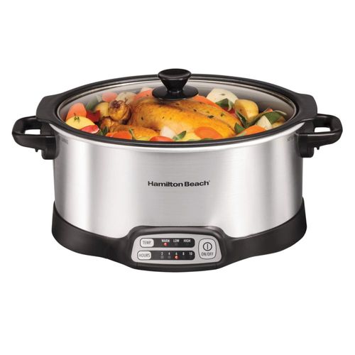 Olla de cocción lenta Hamilton Beach 33662 programable 6L plateada