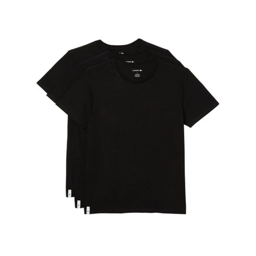 Camiseta Lacoste para hombre 100% algodón corte regular cuello redondo negra