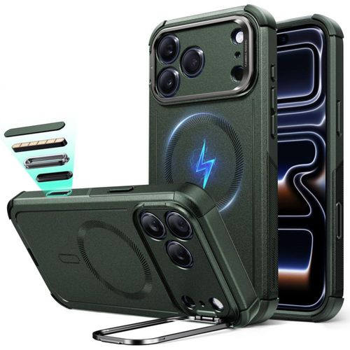 Funda resistente ESR para iPhone 17 Pro Max verde compatible con MagSafe
