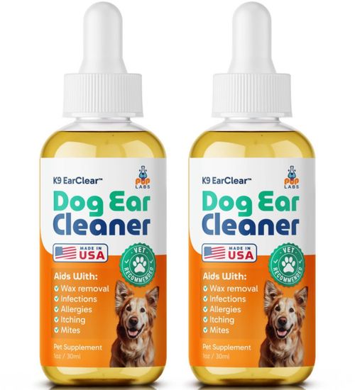 Limpiador de oídos para perros Pup Labs K9 Ear Clear 2 unidades de 30 ml