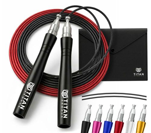 Cuerda para saltar de velocidad Titan Armour ajustable de acero de 3 m para fitness