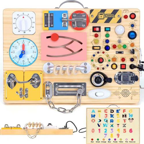 Tablero de actividades HarVow 25 en 1 con LED juguete Montessori 45 x 20 cm