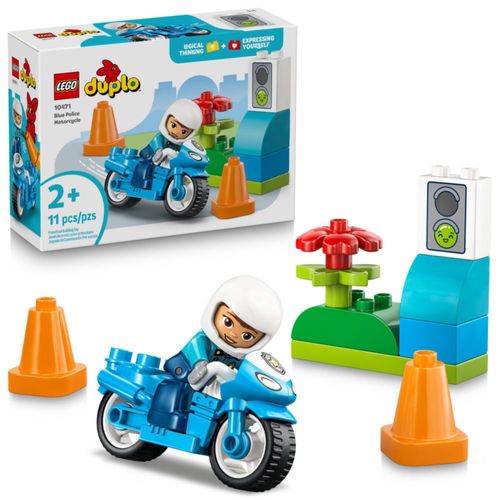 Juguete de Construcción LEGO DUPLO Ciudad Motocicleta Azul de Policía 10471