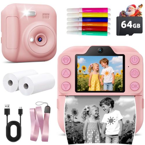 Cámara instantánea para niños Coxlame 64 GB rosa