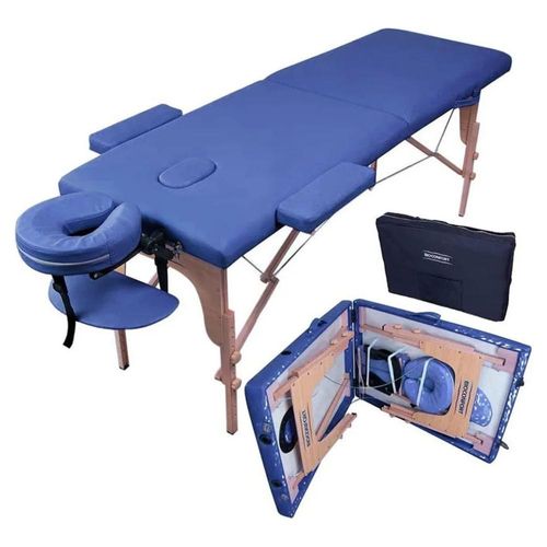 Cama Masaje Spa Profesional 180 kg Plegable Facial Tattoo Azul