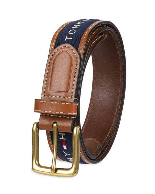 Cinturón Tommy Hilfiger con cinta incrustada para hombre color azul marino talla 34